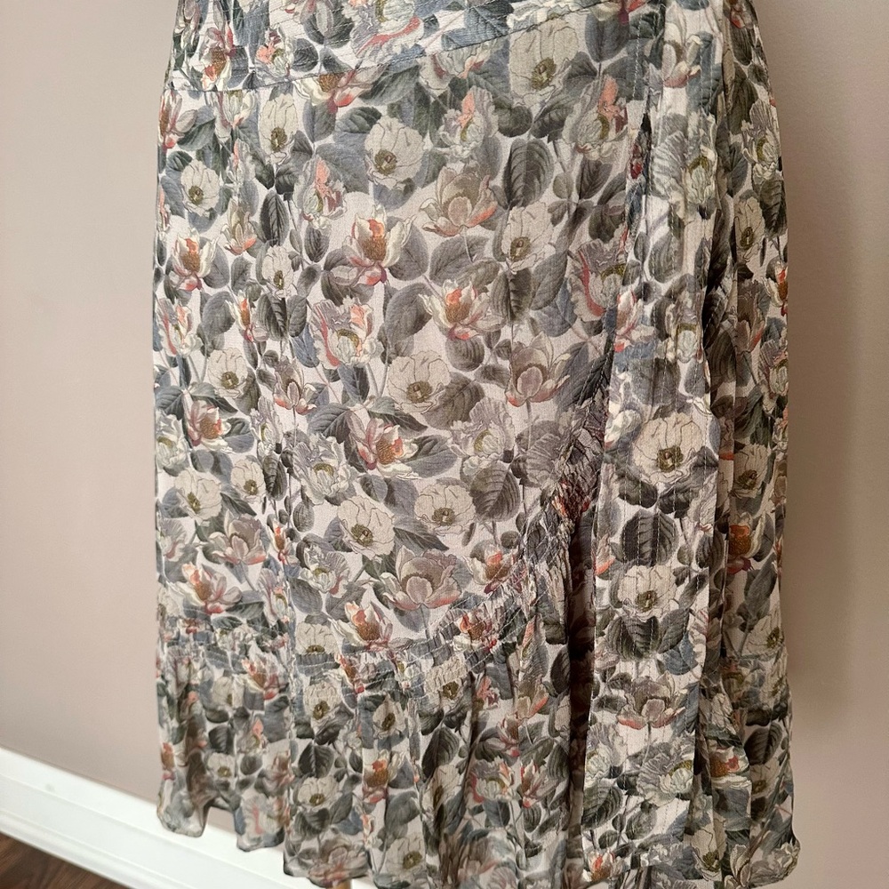 Floral Ruffle Mini Skirt - Olive Multi - Picture 5 of 10